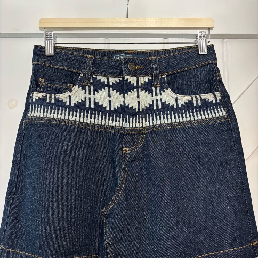 Cherokee Southwest Cowboy Western Patterned Women's mini skirt Size small - Picture 3 of 9